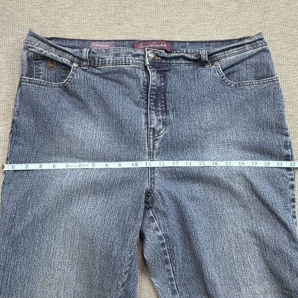 Gloria Vanderbilt Womens Amanda Jeans 18W Average Blue Straight Leg Pockets - Picture 10 of 14